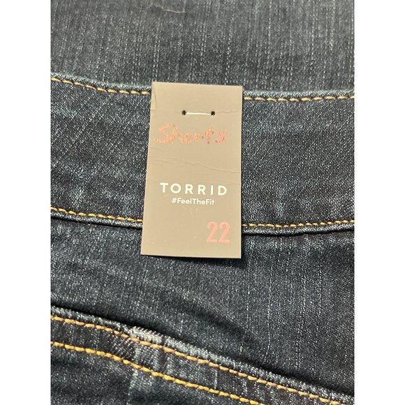 Torrid Bombshell 5" Premium Stretch High Waisted Denim Shorts Size 22 - Picture 4 of 9